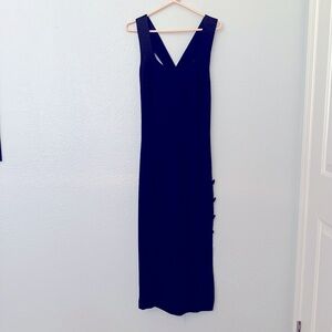 90s Grunge Era Dress Side Button Slit Closure Hourglass Dress